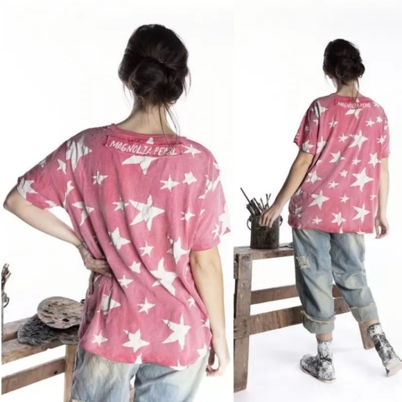 New Magnolia Pearl Rothko Star Tee Top 944 red pink t-shirt Rockstar galaxy MP - Picture 4 of 17